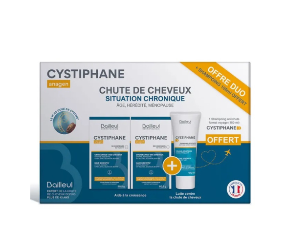Cystiphane anagen chute de cheveux Bailleul - offre duo + shampoing 100ml offert - image 1