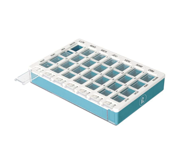Pilulier hebdomadaire plateau ergonomique Plic care - 28 compartiments - image 1