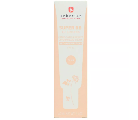 Super bb crème-soin couvrante anti-imperfections clair spf 20 Erborian - tube de 40ml - image 1
