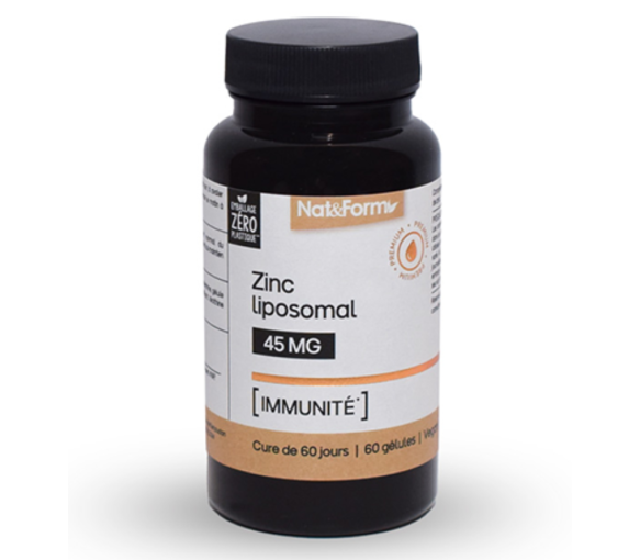 Zinc Liposomal 45mg Nat&Form - boîte de 60 gélules - image 1