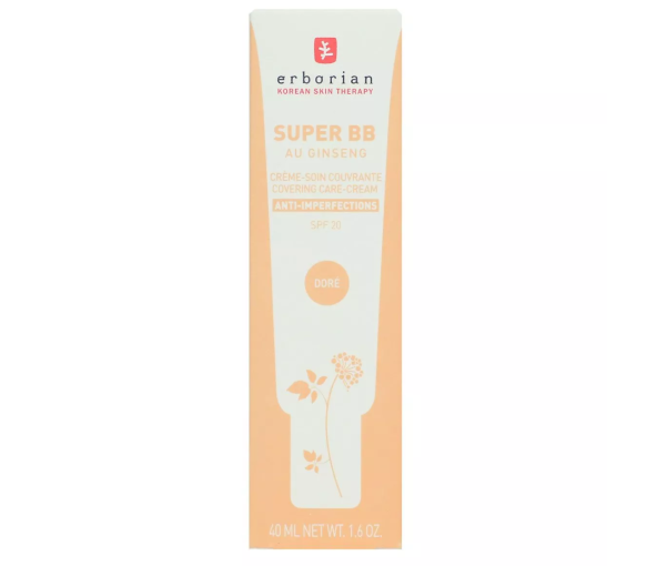 Super bb crème-soin couvrante anti-imperfections doré spf 20 Erborian - tube de 40ml - image 1
