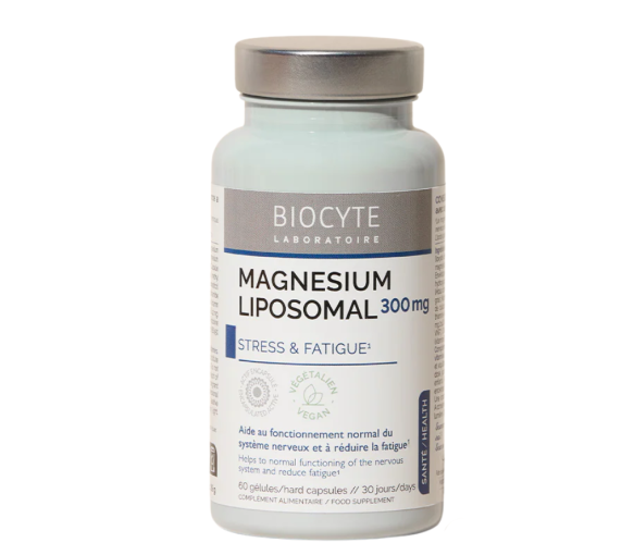 Magnesium liposomal 300mg stress et fatigue Biocyte - pot de 60 gélules - image 1