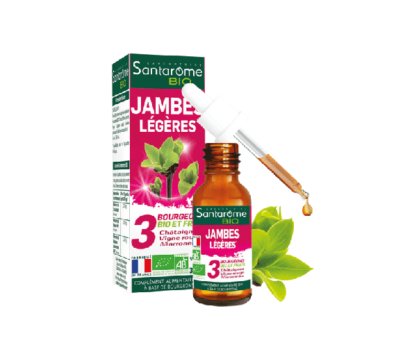 3 bourgeons BIO et frais jambes légères Santarome bio - flacon de 30 ml