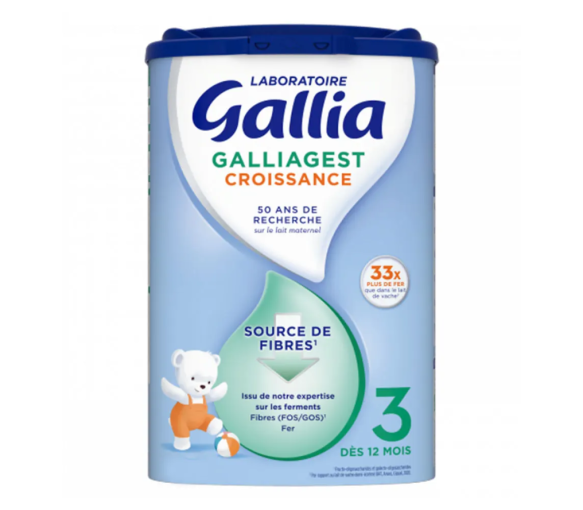 Galliagest Croissance Lait en poudre 3 dès 12 mois Gallia - pot de 800g