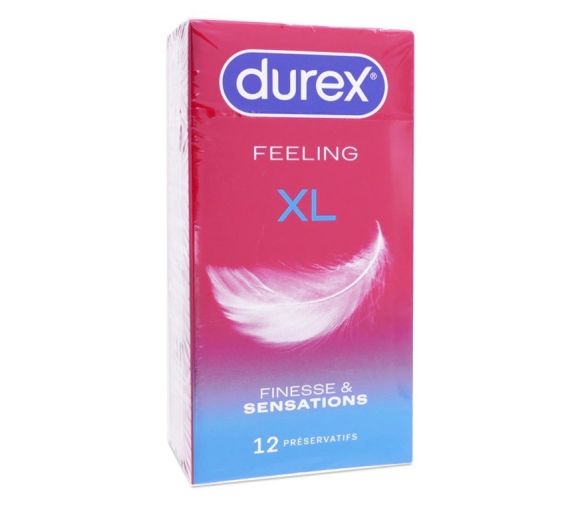 Préservatif feeling XL finesse et sensation Durex - boite de 12 préservatifs