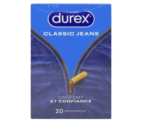Préservatifs classic jeans Durex - boîte de 20 préservatifs
