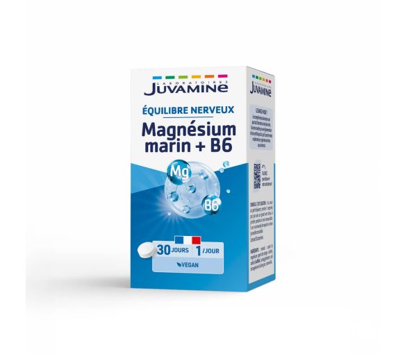 Magnésium marin vitamine B6 équilibre nerveux Juvamine - Boite de 30 comprimés - image 1