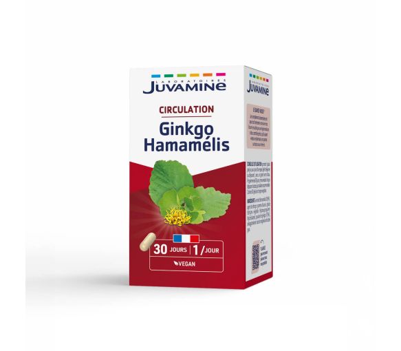 Circulation Ginkgo hamamélis Juvamine - boite de 30 gélules - image 1
