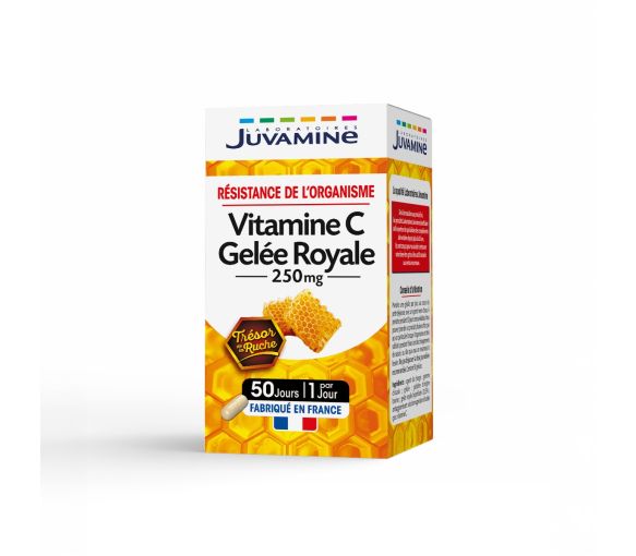 Vitamine C Gelée Royale 250mg Résistance de l'organisme Juvamine - boîte de 50 gélules - image 1