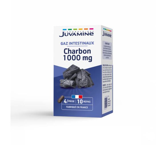Ballonnements charbon 1000 mg Juvamine - boite de 40 gélules - image 1