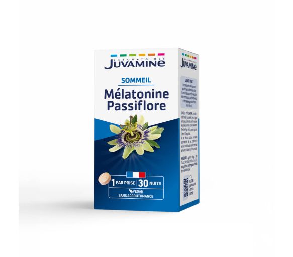 Mélatonine passiflore Sommeil Juvamine - boite de 30 comprimés - image 1