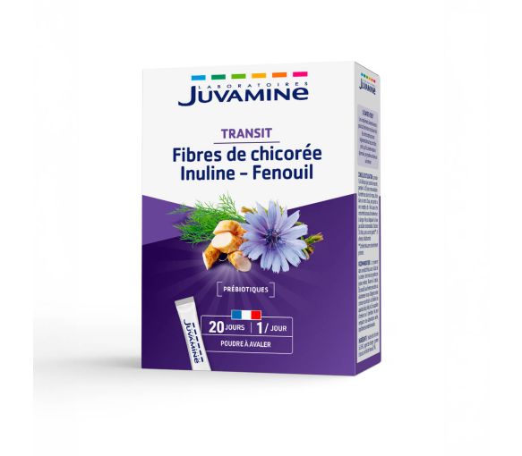 Transit fibres de chicorée inuline fenouil Juvamine - boite de 20 sticks - image 1