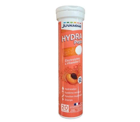 Hydra Peps arôme pêche Juvamine - tube de 20 comprimés effervescents