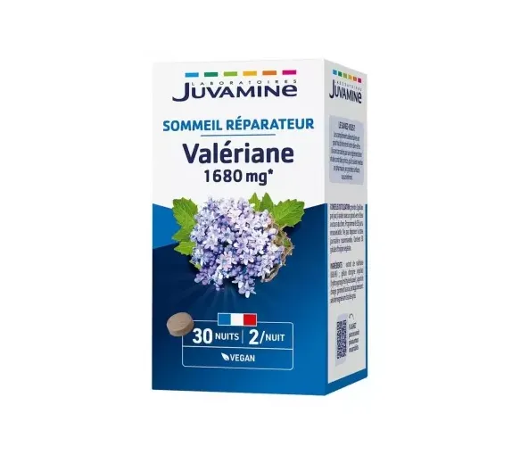 Valériane 1680mg Sommeil réparateur Juvamine - boite de 60 comprimés