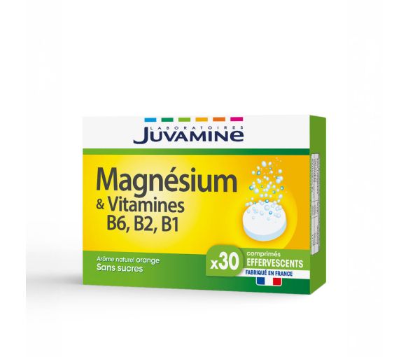 Magnésium et Vitamines B6, B2 et B1 Juvamine - boîte de 30 comprimés effervescents - image 1