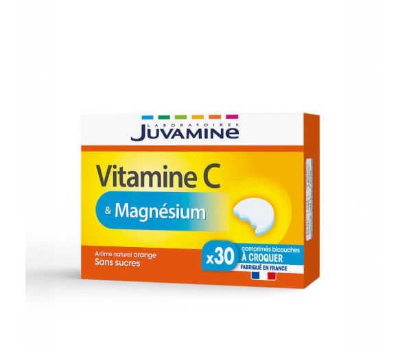 Vitamine C & magnésium Juvamine - boîte de 30 comprimés à croquer - image 1