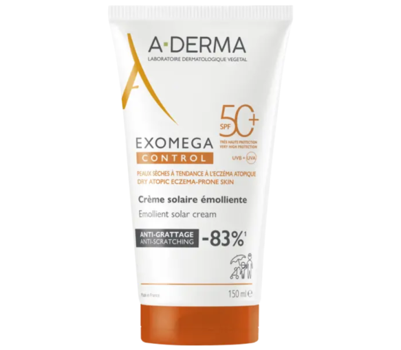Exomega control crème solaire émolliente spf50+ A-Derma - tube de 150ml
