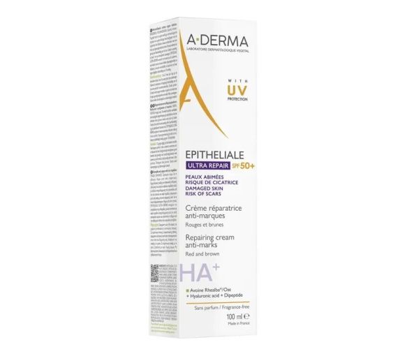 Epitheliale Ultra repaire HA+ crème réparatrice anti-marques SPF50+ A-Derma - tube de 100ml - image 1