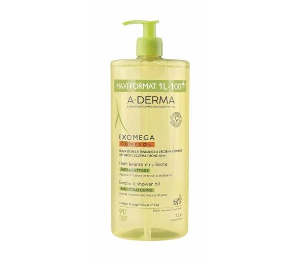 Exomega Control Huile lavante émolliente anti-grattage A-Derma - flacon-pompe de 1L - image 1