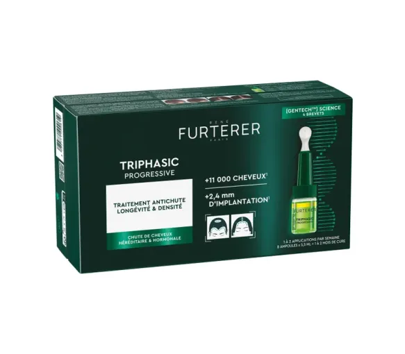 Triphasic Progressive traitement anti-chute René Furterer - boite de 8 flacons de 5,5ml - image 1