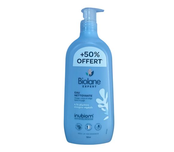 Eau nettoyante sans rinçage Biolane - flacon-pompe de 750ml offre spéciale - image 1
