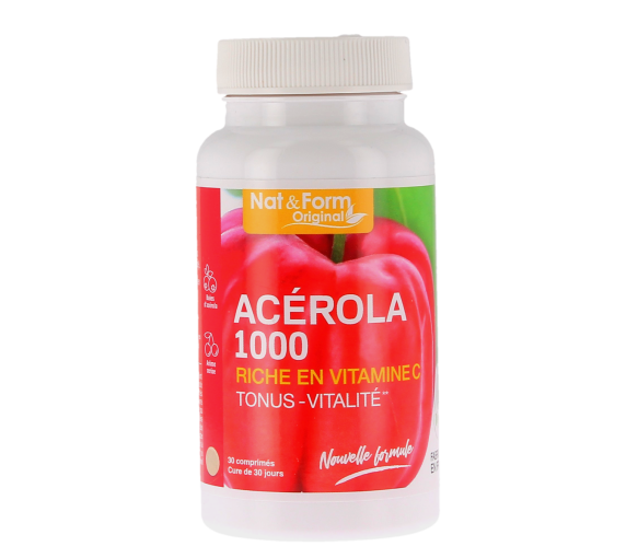 Acérola 1000 Nat&Form - pot de 30 comprimés - image 1
