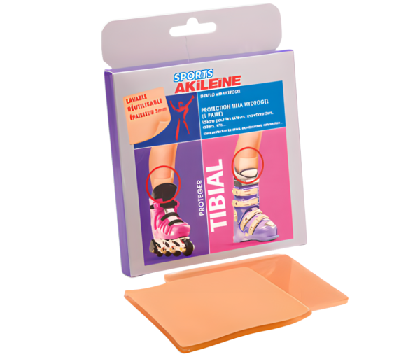 Protection tibia hydrogel sports akileïne - 1 paire lavable et réutilisable - image 1
