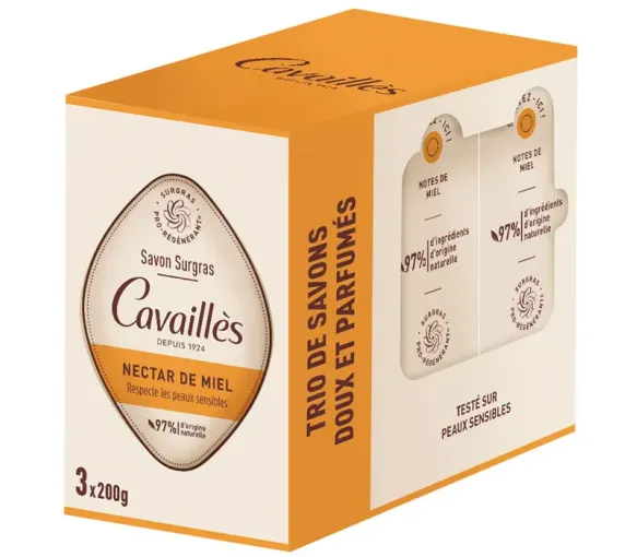 Savon surgras nectar de miel Rogé Cavaillès - lot de 3 pain de 200g