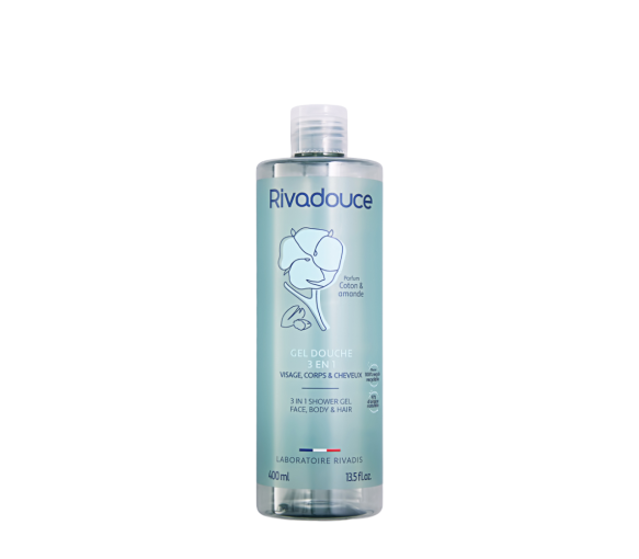 Gel douche 3en1 Coton & Amande Rivadouce - flacon de 400ml - image 1