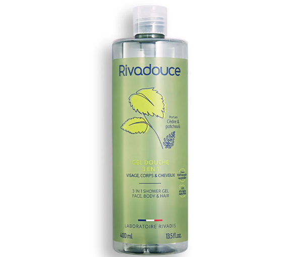 Gel douche 3en1 parfum cèdre et patchouli Rivadouce - flacon de 400ml