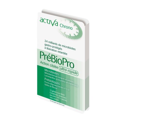 PréBioPro rééquilibre de la flore intestinale Activa Chrono - boîte de 15 gélules - image 1