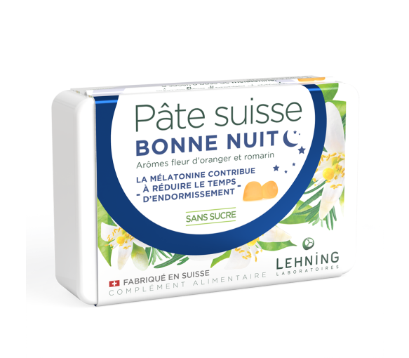Pâte suisse bonne nuit Lehning - boite de 40 pastilles
