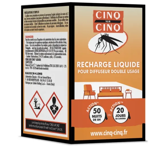 Recharge liquide pour diffuseur double usage Cinq sur Cinq - flacon de 35ml