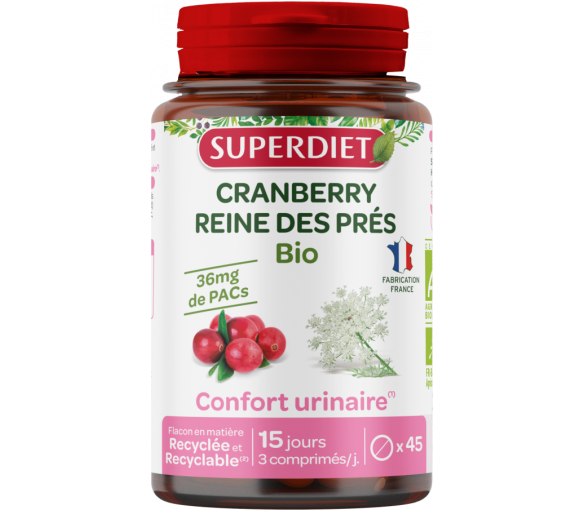 Cranberry reine des prés bio Superdiet - boite de 45 comprimés - image 1