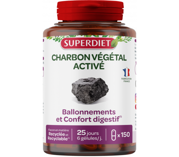 Charbon végétal Super Diet - boîte de 150 gélules - image 1