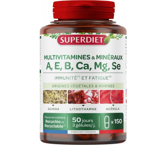 Complexe multivitamines et minéraux Super Diet - pot de 150 gélules - image 1