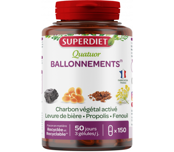 Quatuor ballonnements bio Super Diet - boite de 150 gélules - image 1