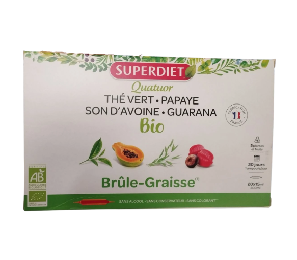 Quatuor Brûle graisse BIO Super Diet - 20 ampoules - image 1