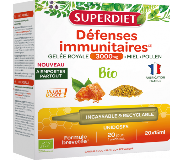Défenses immunitaires bio Superdiet - boîte de 20 unidoses de 15ml - image 1