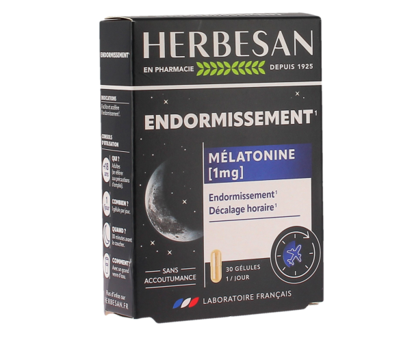 Noctaphyt Mélatonine 1mg Herbesan - boîte de 30 gélules - image 1