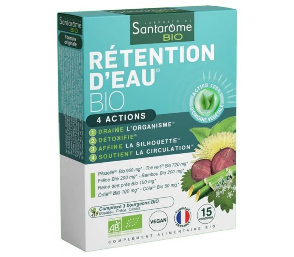 Rétention d'eau bio Santarome - boîte de 15 comprimés - image 1