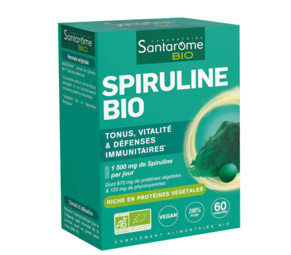 Spiruline BIO Santarome - boite de 60 comprimés - image 1