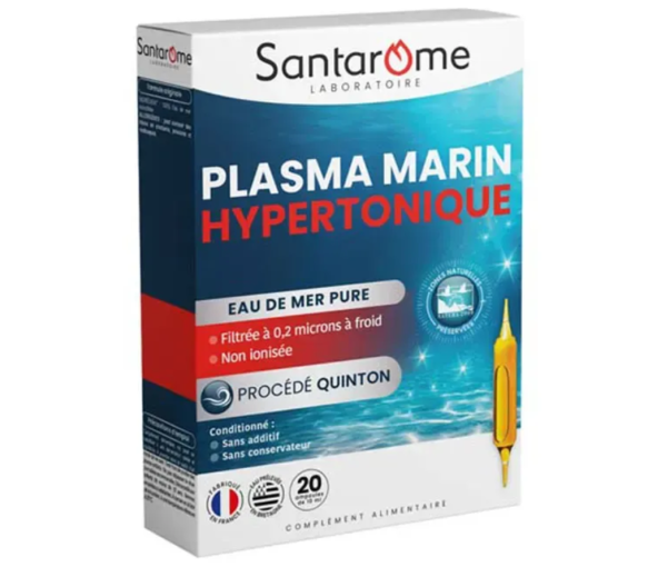 Plasma marin hypertonique Santarome - 20 ampoules de 10ml