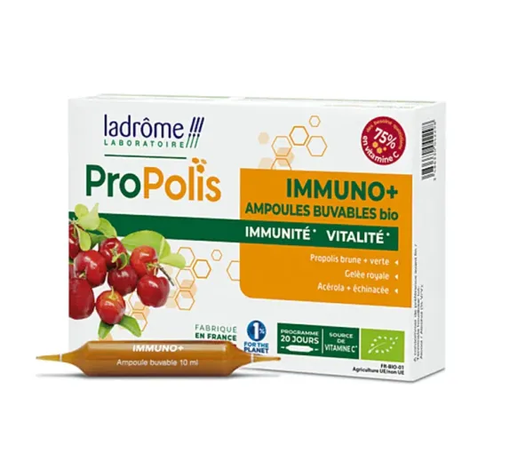Propolis Immuno+ bio Ladrôme - boite de 20 ampoules de 10ml