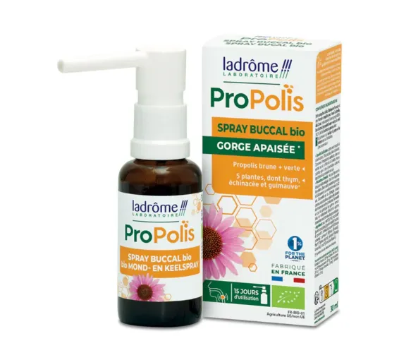 Propolis spray buccal bio gorge apaisée Ladrôme - spray de 30ml