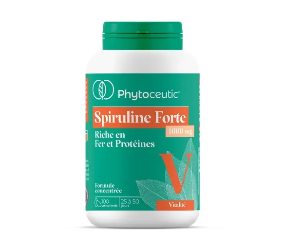 Spiruline forte 1000 mg Phytoceutic - boîte de 100 comprimés