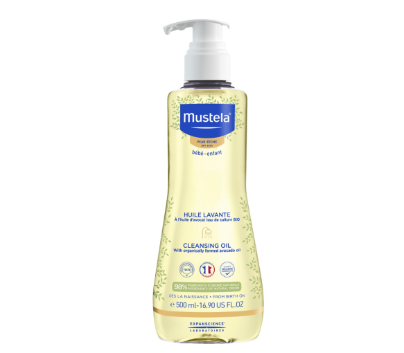 Huile lavante bébé enfant peau sèche Mustela - flacon-pompe de 500 ml - image 1