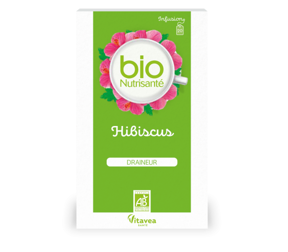 Infusion hibiscus draineur bio Vitavea - boîte de 20 sachets - image 1