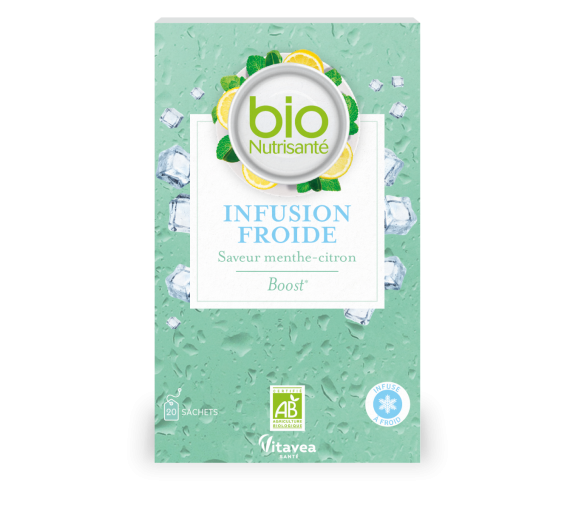 Infusion froide boost saveur menthe-citron bio Vitavea - boite de 20 sachets - image 1