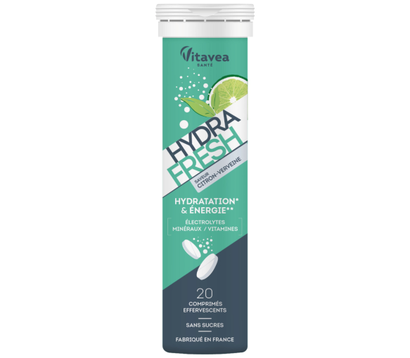 Hydra Fresh saveur citron-verveine Vitavea - tube de 20 comprimés effervescents